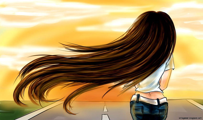 Long Hair Anime Girl Flowing Hair Hd Wallpaper Pxfuel