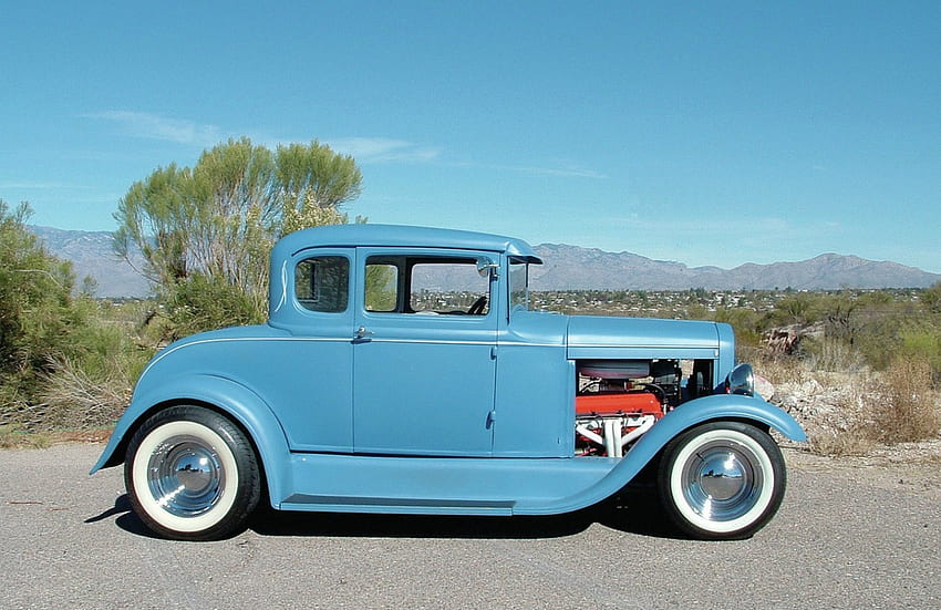 Model A 1930, Hotrod, Classic, Blue, Ford HD wallpaper