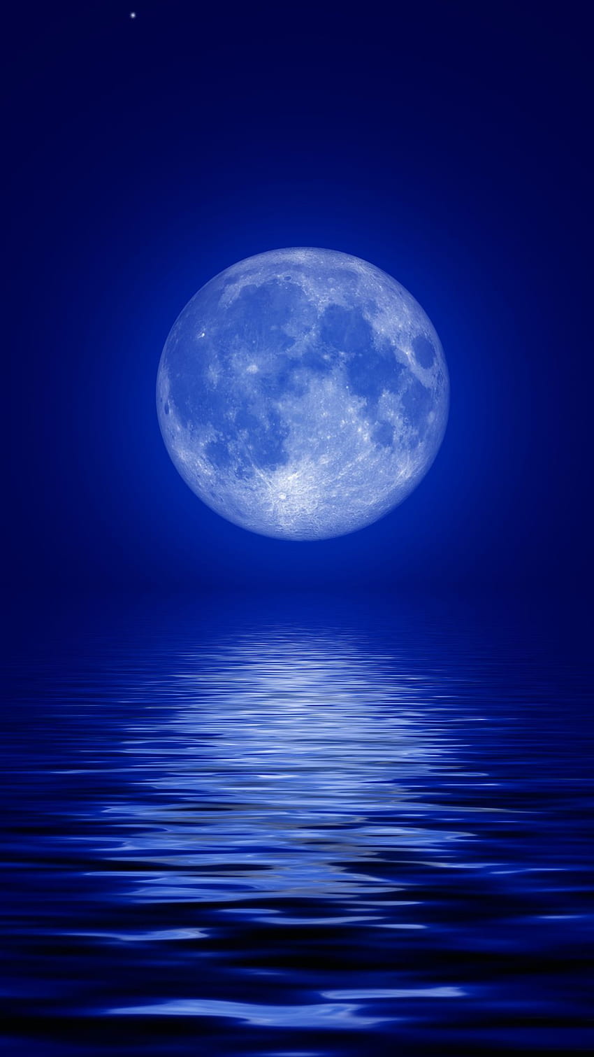 Księżyc w pełni dla urządzeń mobilnych. 2021 na żywo. Różowy księżyc, ciemnoniebieski, niebieski estetyczny ciemny, niebieski księżyc Tapeta na telefon HD