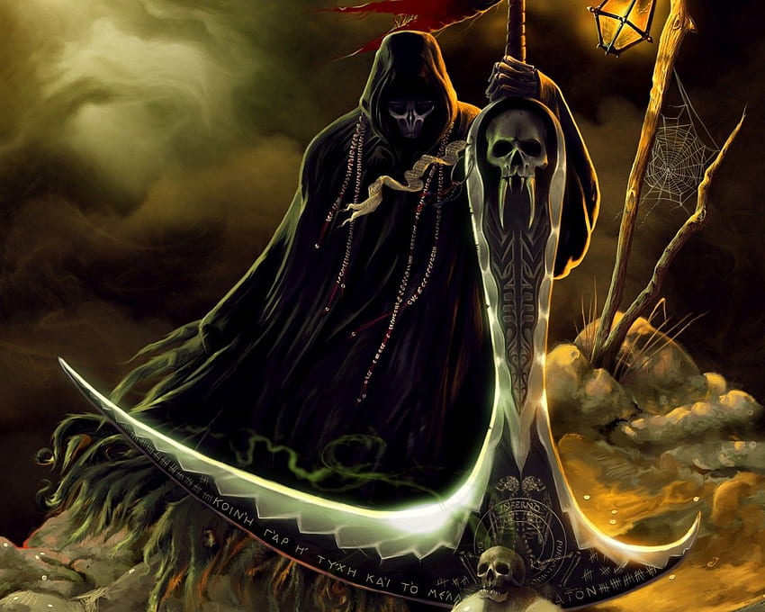 Grim Reaper, Scythe, Underground, Dark, Skulls HD wallpaper