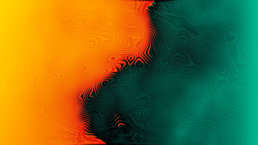 Fósforo laranja-verde, abstrato papel de parede HD