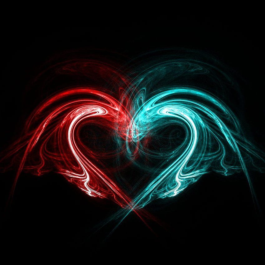Fire Heart, Red And Blue Fire HD phone wallpaper