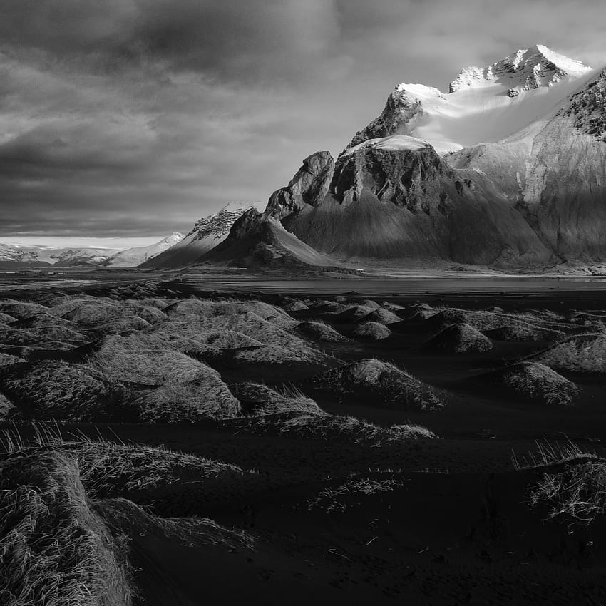Landscape, Nature, Mountains, Bw, Chb, Gloomy, Hilly HD phone wallpaper