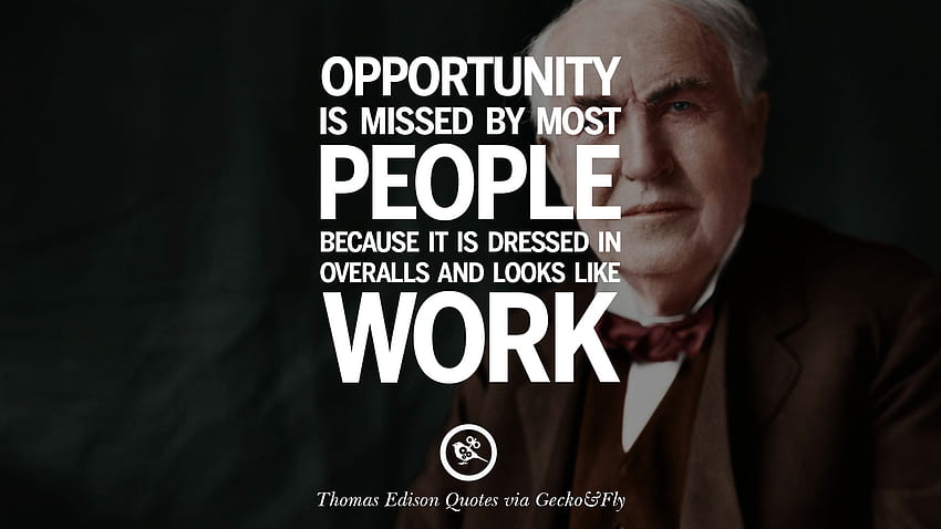 Empowering Quotes By Thomas Edison On Hard Work And Success, Thomas Edison Motivation HD wallpaper