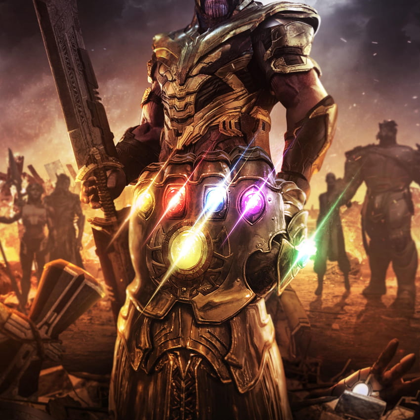 Gauntlet Infinity, Thanos, Avengers: Endgame, Batu Infinity, Film, Sarung Tangan Iron Man wallpaper ponsel HD
