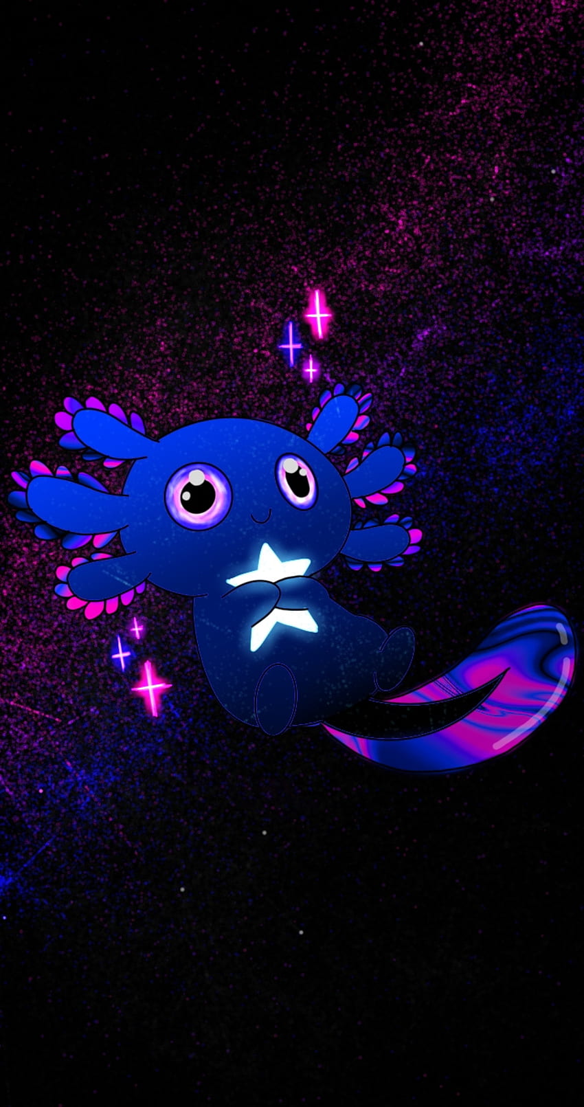 Galax-olotl bi, magenta, axolotl HD phone wallpaper