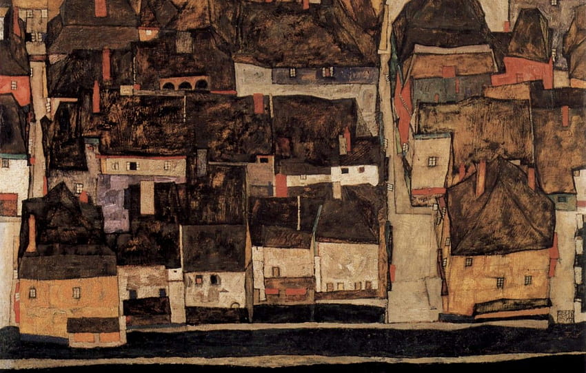 1914 Egon Schiele, Krumau an der Moldau HD-Hintergrundbild