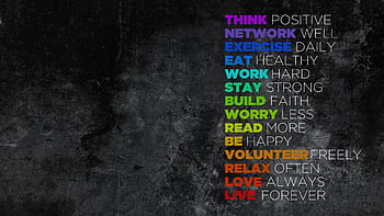 Motivational Wallpaper on Positive Attitude: Rules for staying Positive -  Dont Give Up World