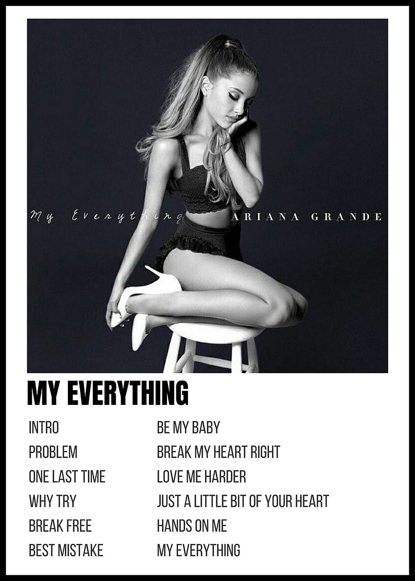 ariana grande. my everything tracklist. Ariana grande album cover, Ariana grande album, Ariana grande HD phone wallpaper