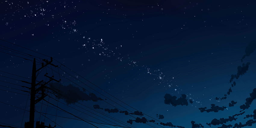 Cielo nocturno con anime de nubes, noche nublada fondo de pantalla