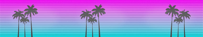 Hotline Miami Palm Trees Triple Monitor Miami Palm Tree HD Wallpaper