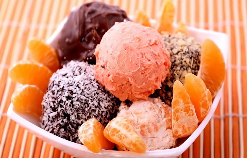 Sweet, Fruits, Crème Glacée, Alimentaire Fond d'écran HD