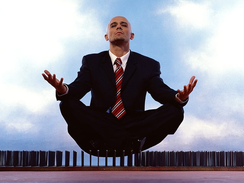 zen yoga business meditazione gambe incrociate posizione del loto Alta qualità, alta definizione Sfondo HD