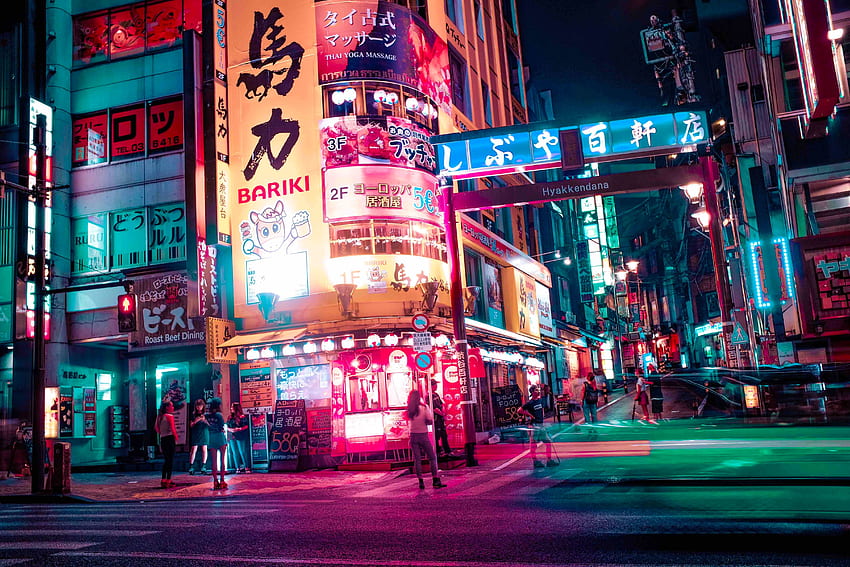 Creative Commons , person, asium, asian, signs, tokyo, cool, tech, japanese, urban, color, pavement, street, road, sidewalk, lights, japan, neon, future, city, cyberpunk HD wallpaper