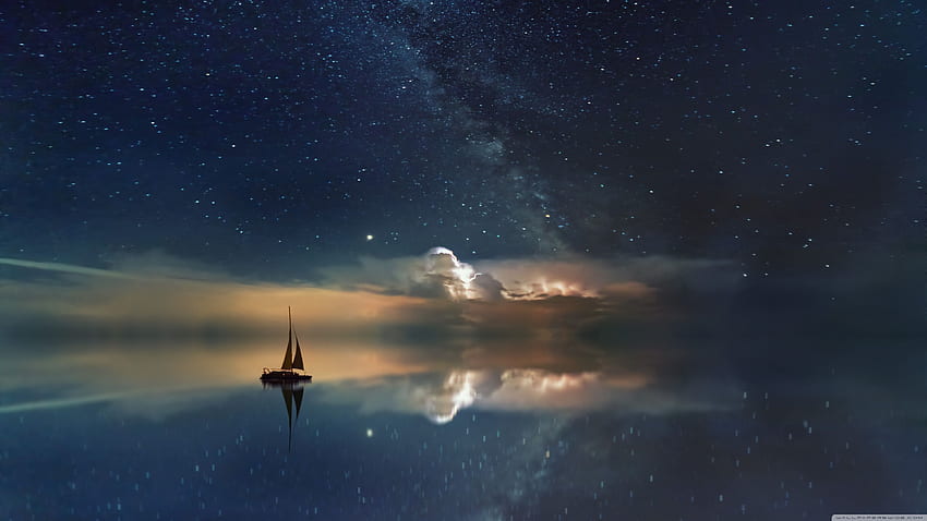 Ocean At Night Stars, ท้องฟ้ายามค่ำคืนของมหาสมุทร วอลล์เปเปอร์ HD