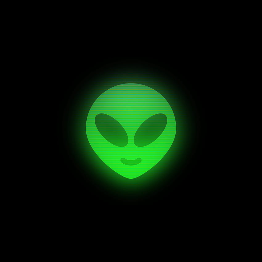 Strahlender Alien, amoliert, schwarz, dunkel, minimalistisch, Weltraum HD-Handy-Hintergrundbild