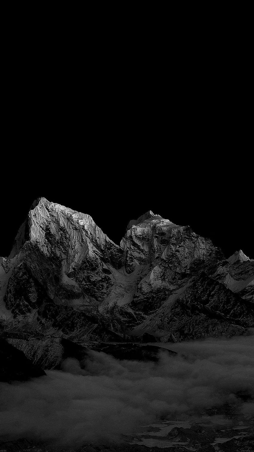 Amoled Pure Black Mountains Identyfikator danych 206243 — iPhone Tapeta na telefon HD