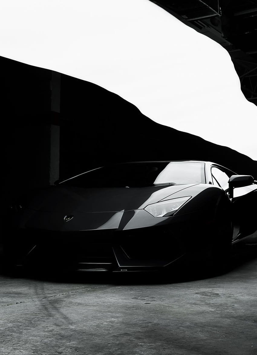 Oscuro, negro, Lamborghini Aventador , , iPhone 4, iPhone 4S, iPod touch, Negro Mate Lamborghini fondo de pantalla del teléfono
