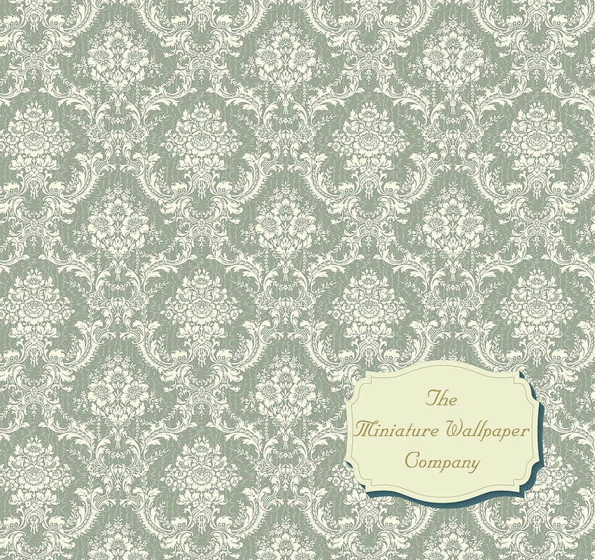 Royal Victorian Damask 12th Scale Miniature, Green Victorian HD wallpaper