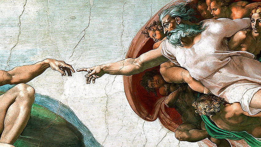 De, Michelangelo, O, Adão, pinturas, Criação Plena papel de parede HD