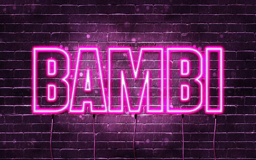 แบมบี้, , พร้อมชื่อ, ชื่อผู้หญิง, ชื่อแบมบี้, แสงนีออนสีม่วง, แบมบี้ เบอร์เทย์, แฮปปี้ เบอร์เทย์ แบมบี้, ชื่อหญิงอิตาลียอดนิยม, มีชื่อแบมบี้ วอลล์เปเปอร์ HD