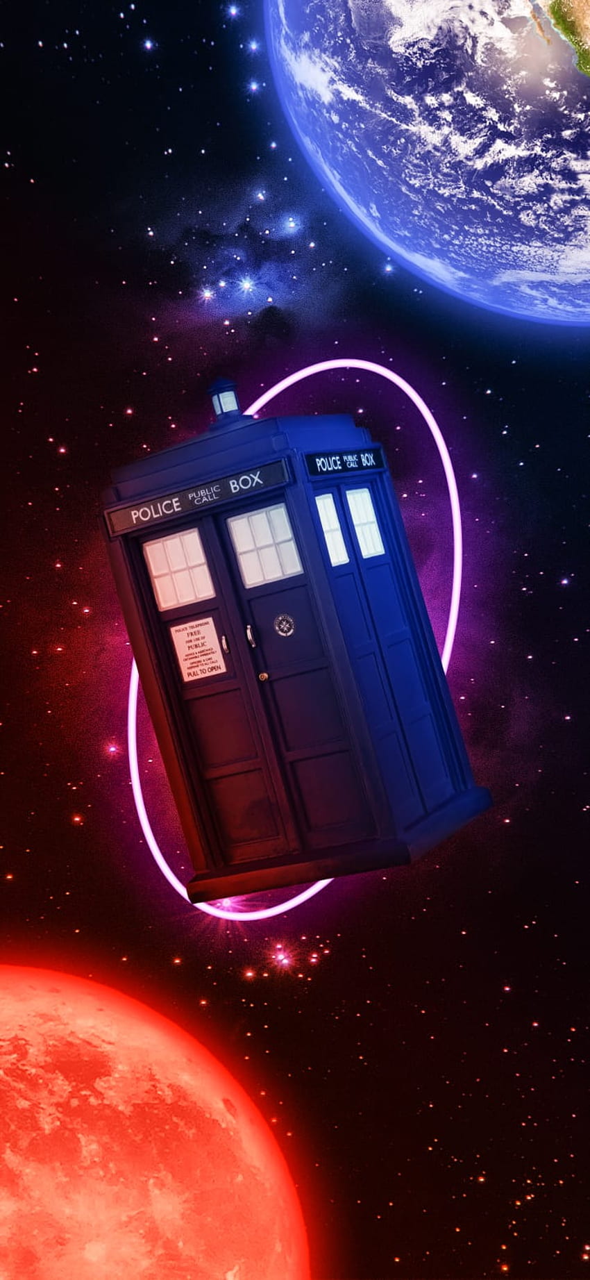 J'ai fait pour m'amuser le TARDIS entre la Terre et ce qui est censé être Gallifrey. Utilisez-le si vous le souhaitez. :) : R Docteur qui Fond d'écran de téléphone HD
