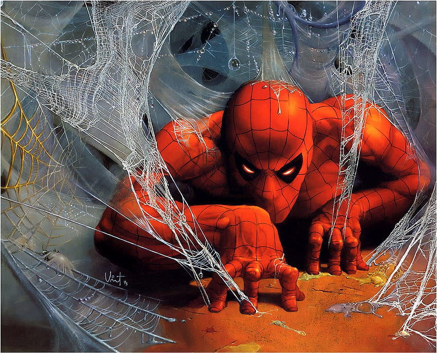 Daily Raimi Spider Man! This Is One Of My Favorite Spider Man Pieces Ever. I Love Creepy Spidey. Art By Vince Evans. / Twitter, Scary Spiderman HD wallpaper