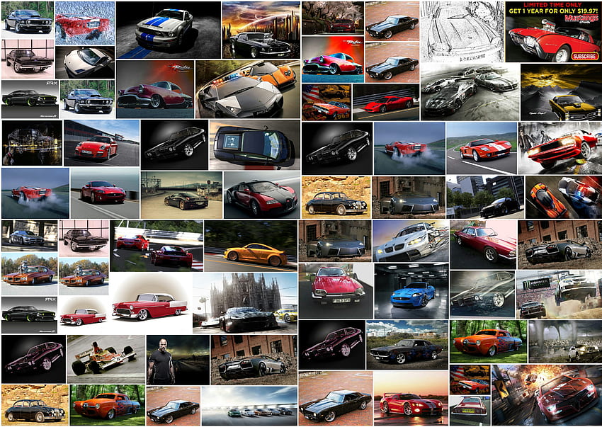 auto collage, più auto, supercar, auto, auto Sfondo HD