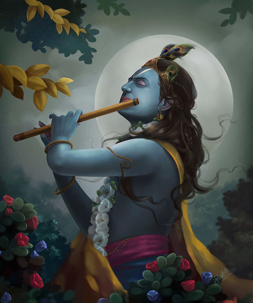 HERR KRISHNA. Shree Krishna, Krishna-Radha-Malerei, Krishna HD-Handy-Hintergrundbild