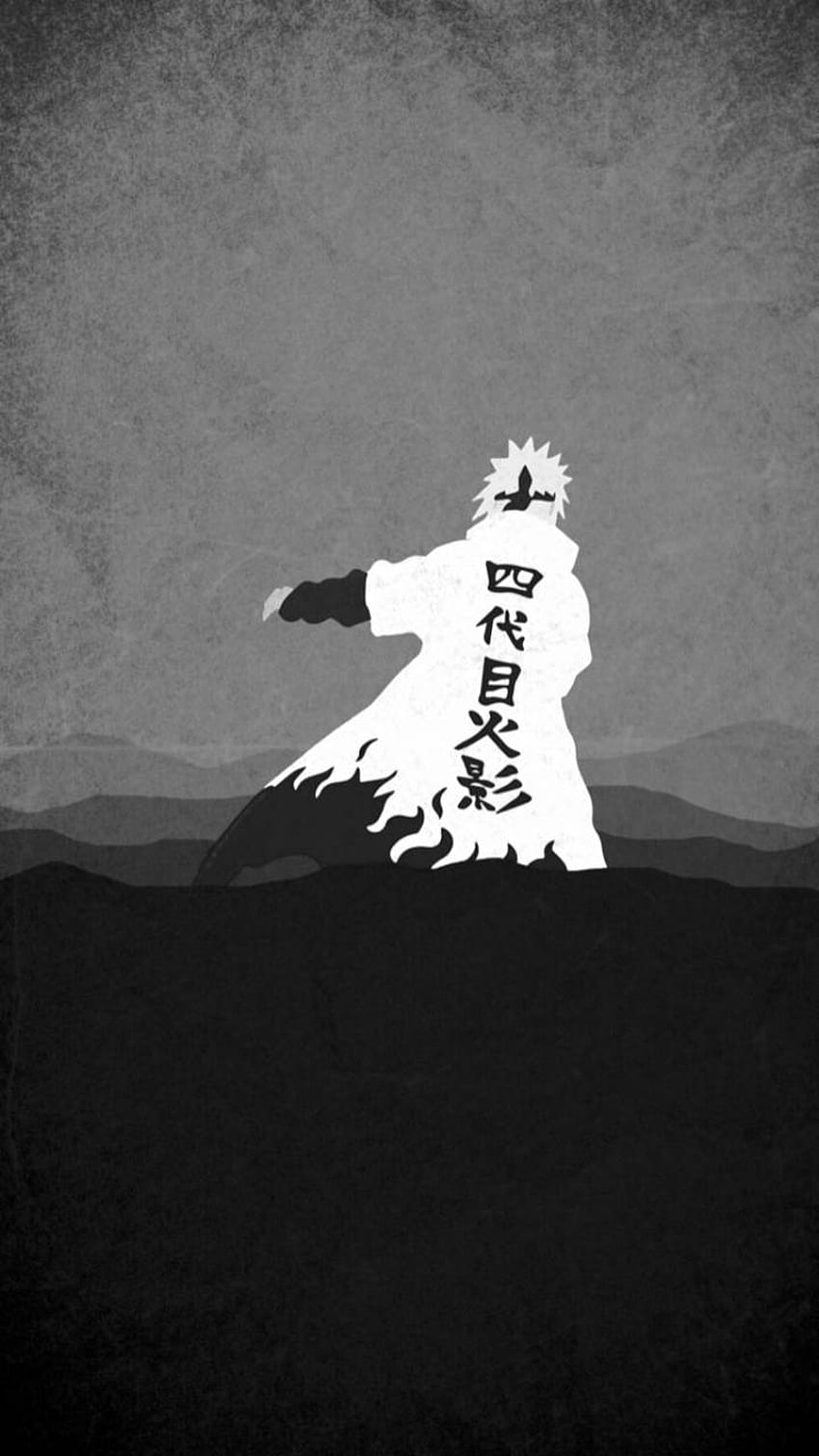Minato, Naruto Shippuden Schwarz und Weiß HD-Handy-Hintergrundbild