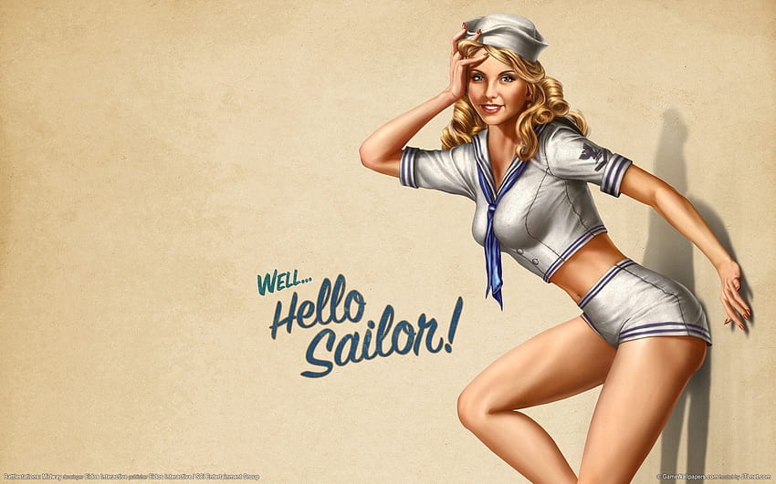 Vintage hello sailor, Vintage Model HD wallpaper