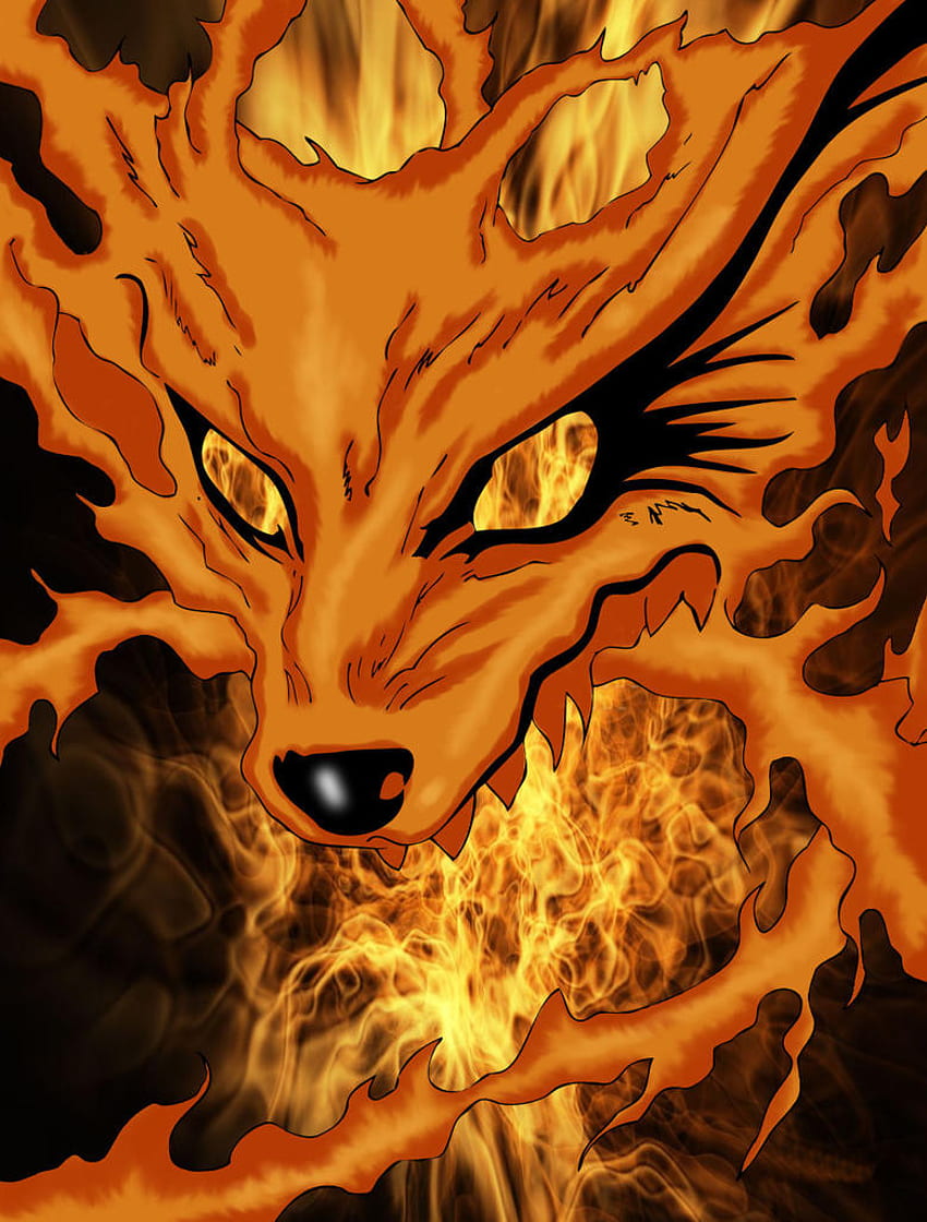 Naruto Shippuden Kurama, Flaming Fox HD phone wallpaper