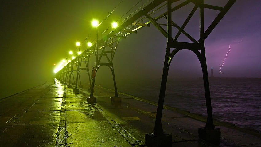 Städte, Flüsse, Nacht, Glanz, Licht, Lichter der Stadt, Brücke HD-Hintergrundbild