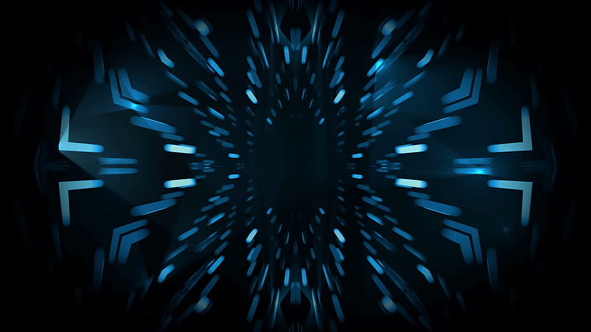 3D abstract blue tunnel animation. Futuristic technology design. HD wallpaper