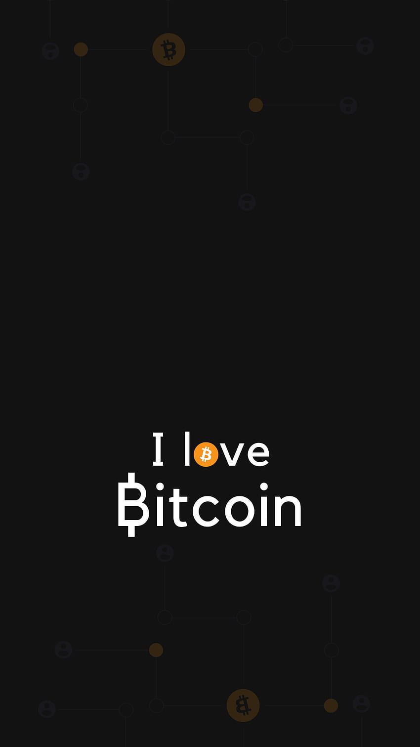 Kocham Bitcoin, wydobywanie bitcoinów, kryptowaluta, kryptowaluta Tapeta na telefon HD