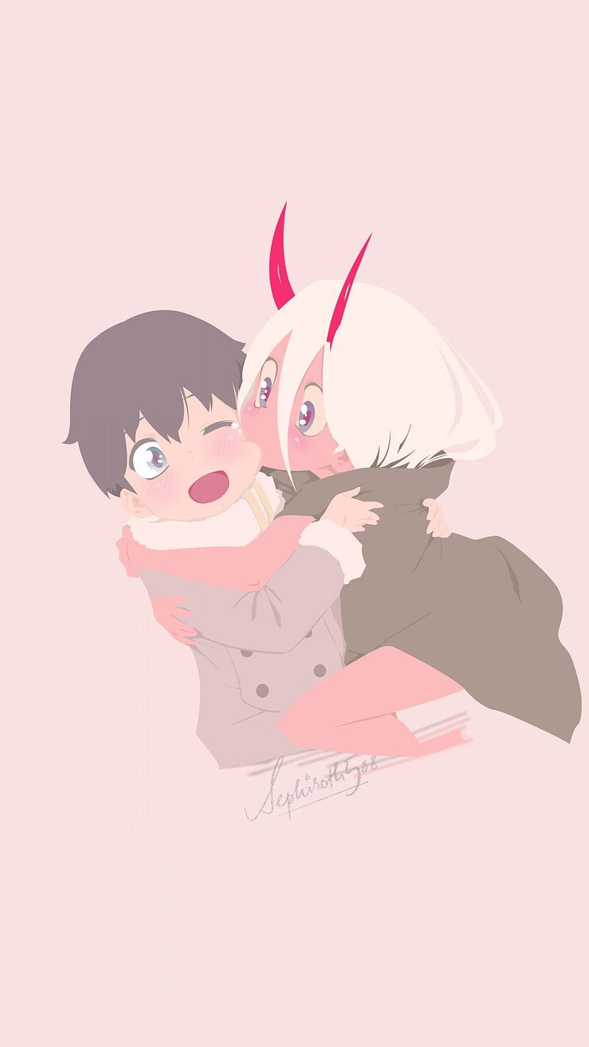 Zero Two Cute Android, Hiro and Zero Two HD phone wallpaper