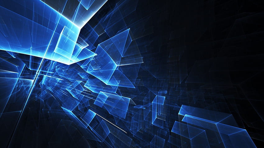 Dark Blue Background Squares Abstract HD wallpaper