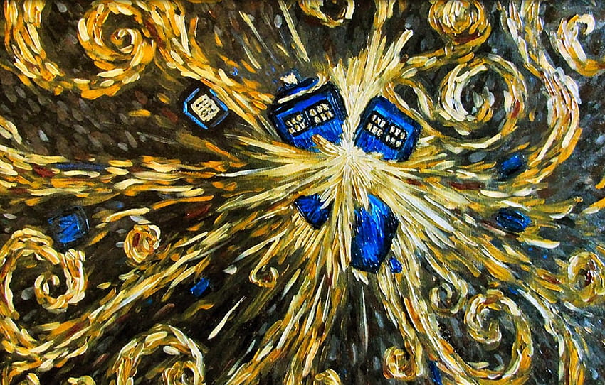 doctor who tardis painting vincent van gogh . Cool , Doctor Who Art HD wallpaper