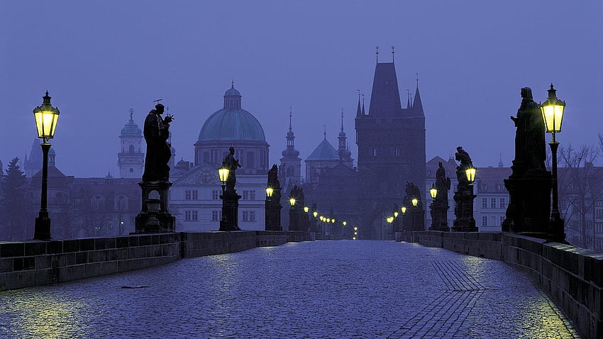 Praga, Repubblica Ceca, Repubblica, Crepuscolo, Carlo, Ponte / e mobile, Praga Ponte Carlo Sfondo HD