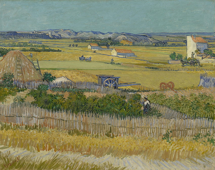 A Colheita - Museu Van Gogh, Paisagem Vincent Van Gogh papel de parede HD