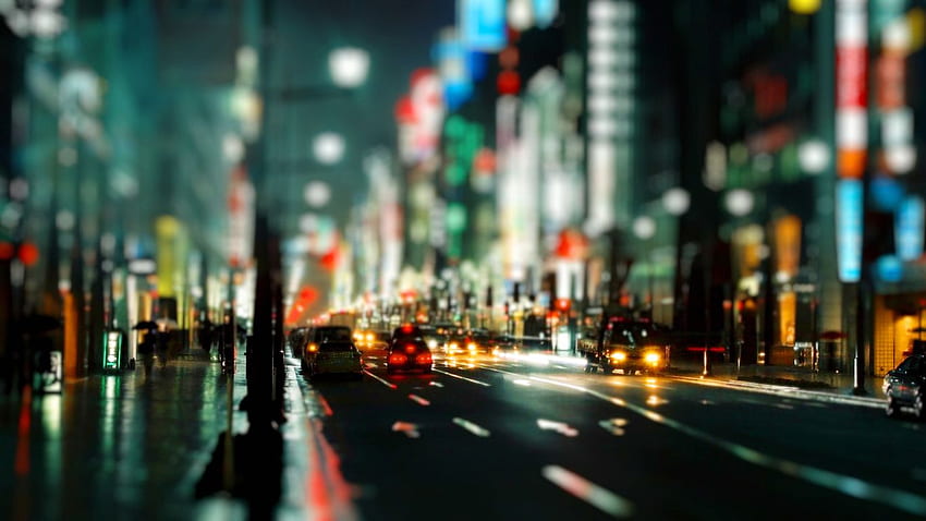 Download wallpaper 1366x768 city, art, cyberpunk, night, movement tablet,  laptop hd background