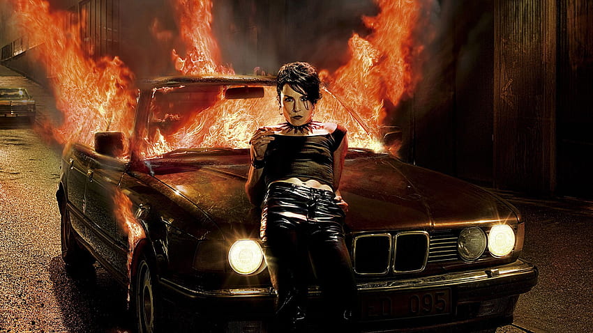 The girl at the burning car and - HD wallpaper