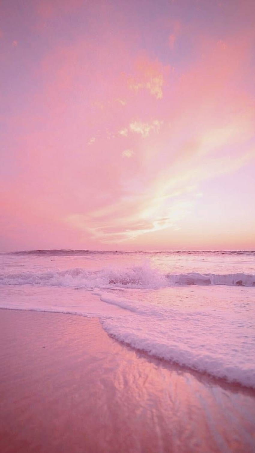 Pink Ocean, Pink Sand Beach HD phone wallpaper