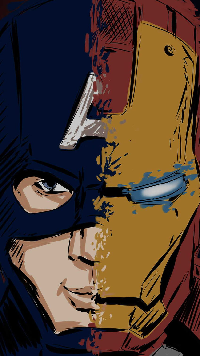 Iron Man Kapitan Ameryka - iPhone: iPhone, Ironman kontra Kapitan Ameryka Tapeta na telefon HD