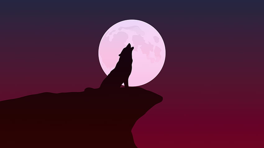 Howling Wolf Minimalist 1440P Resolution , , Background, and, Wolves ...