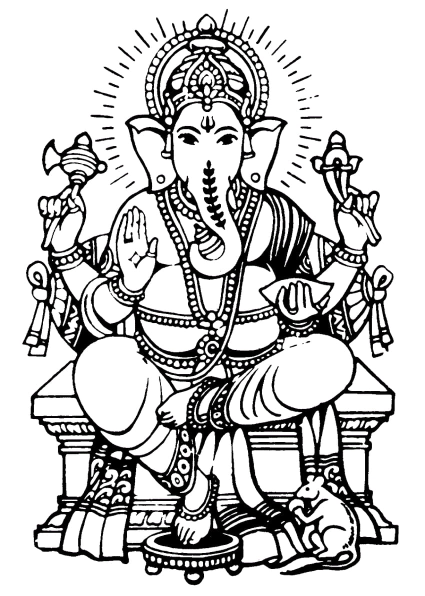 Ganesha czarno-biały, Ganesha czarno-biały png, cliparty w bibliotece clipartów Tapeta na telefon HD
