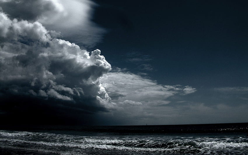 Beautiful Dark Storm Clouds. Sea Beach Cloud Dark Clouds, Dark Rain Storm HD wallpaper