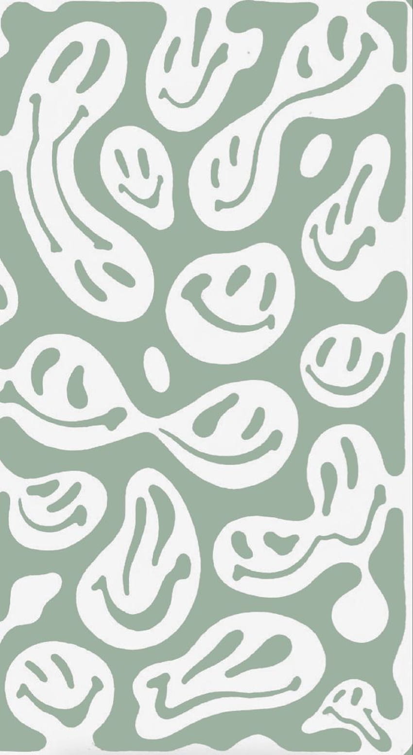 Smiley trippy face *sage* in 2021. iPhone pattern, iPhone green, Pretty iphone HD phone wallpaper