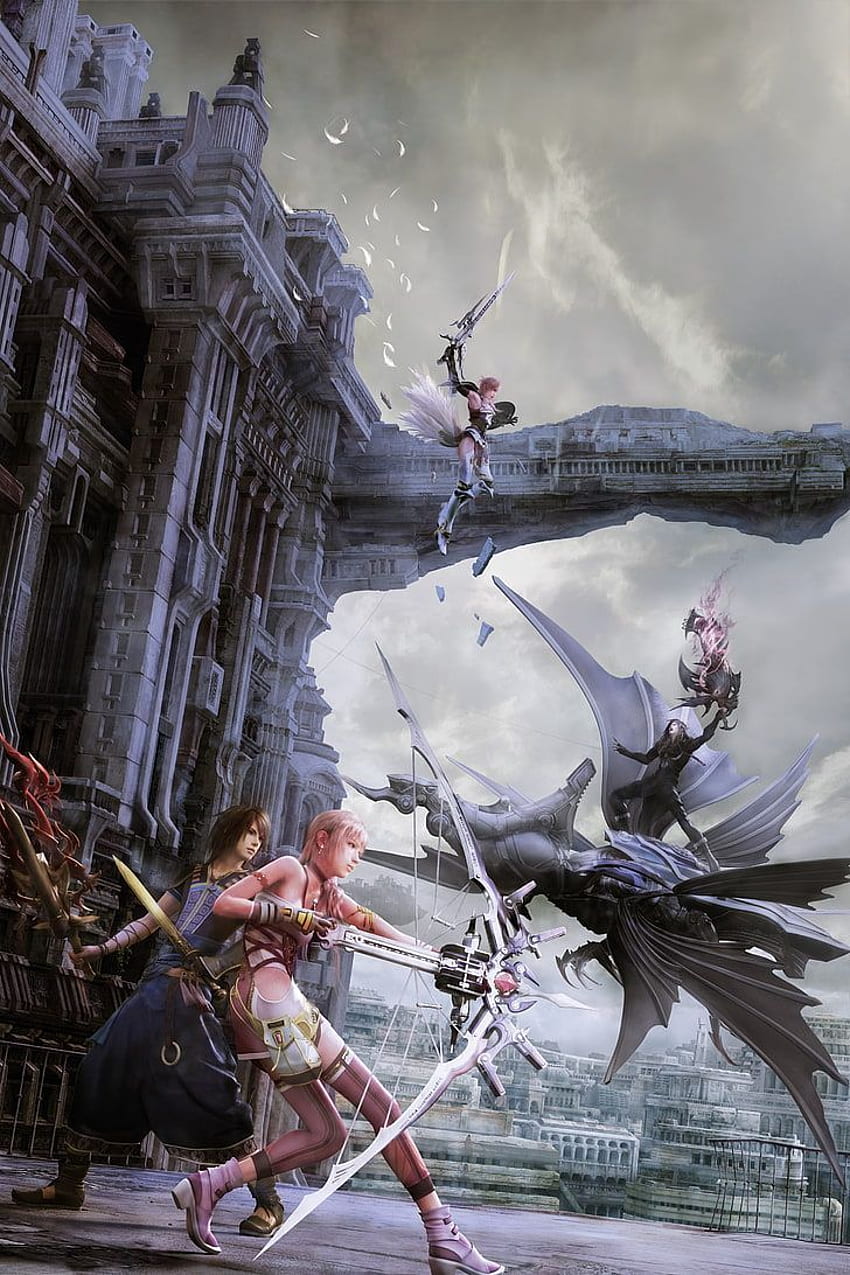 : Final Fantasy XIII, Serah Farron, Noel Kreiss, Caius Tapeta na telefon HD