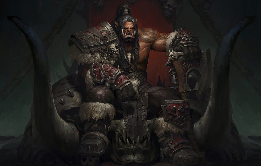 Orc, the throne, World Of Warcraft, Grom Hellscream for , section игры HD wallpaper